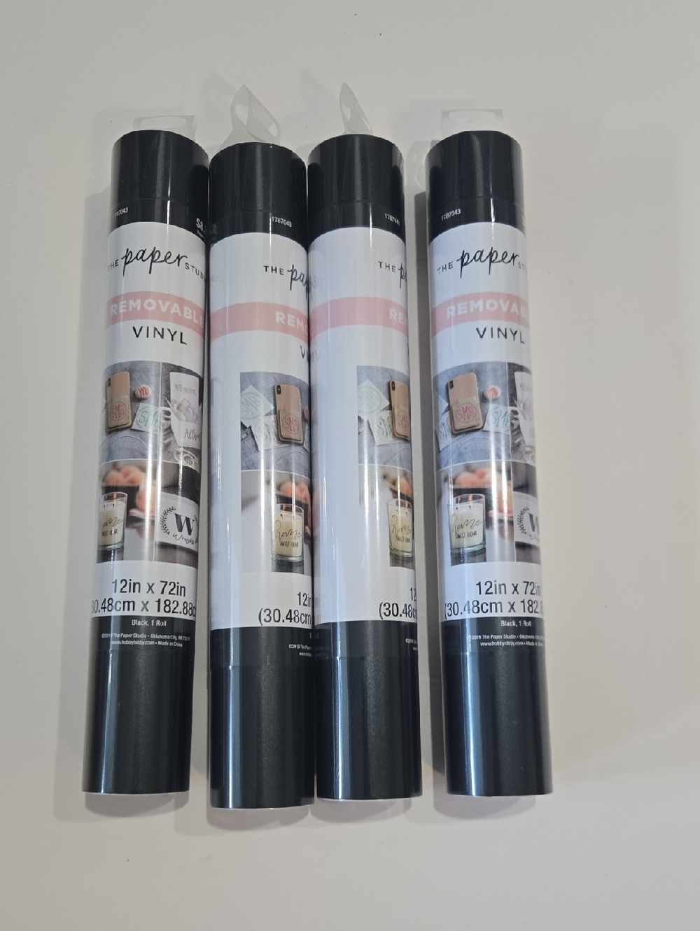 The Paper Studio Black Removable Vinyl Rolls (4 Pack)